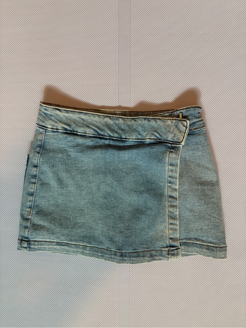 Garage Light Wash Denim Wrap Mini Skirt - Size XXS